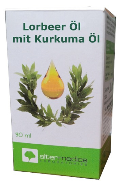 Bay oil with turmeric, drops, 30ml, for colds, dry coughs, for sore joints, muscles, for blood circulation